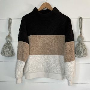 Tricolored Fuzzy Sweater